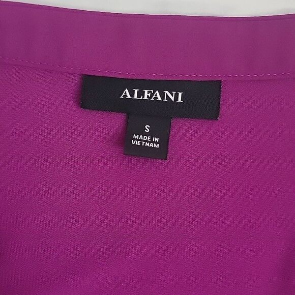 Alfani fuscia pink faux wrap blouse Women's Size S - Picture 9 of 12